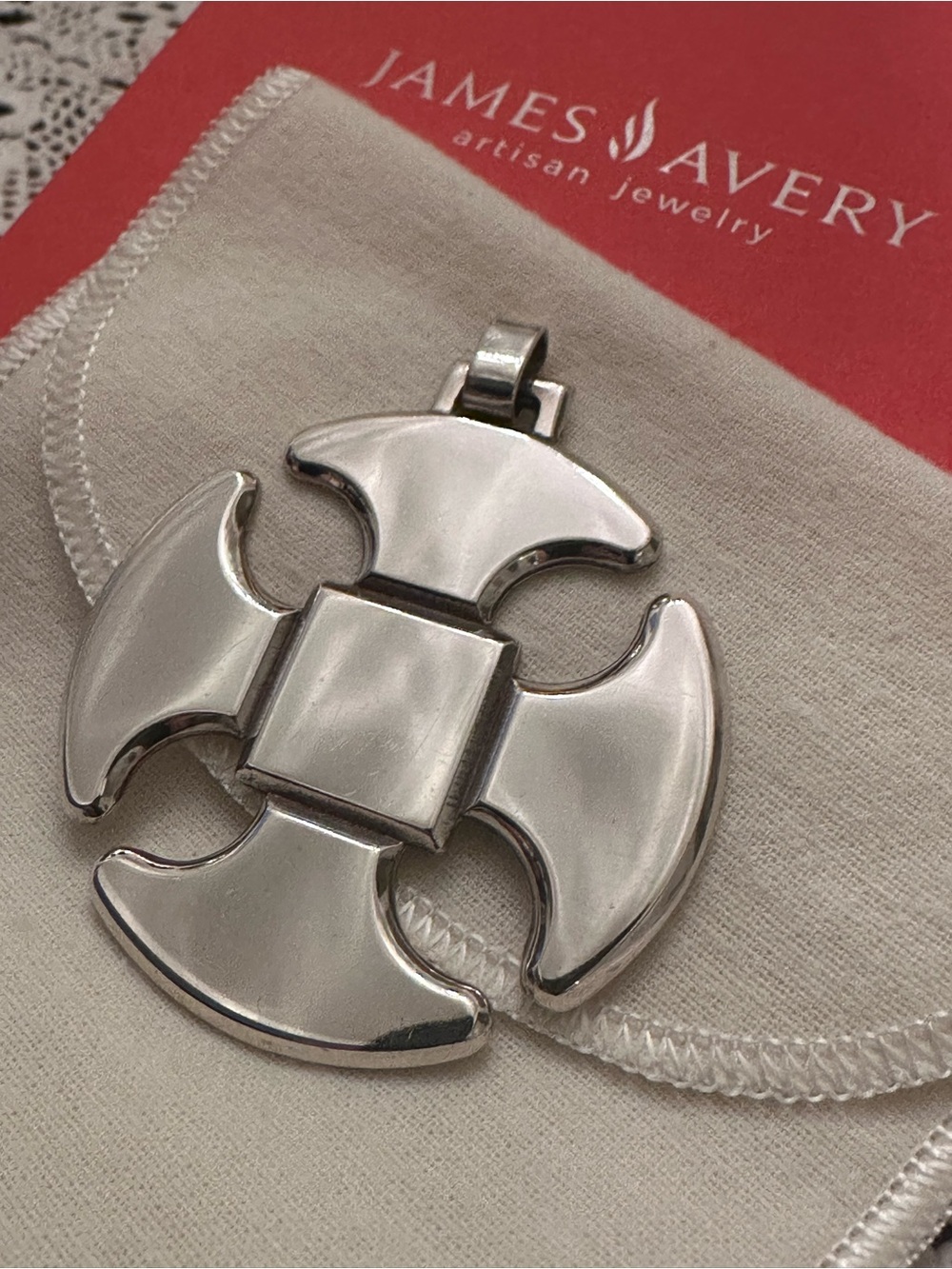 Retired and Rare James Avery Maltese Cross Pendant 925 Sterling Silver 54.6grams